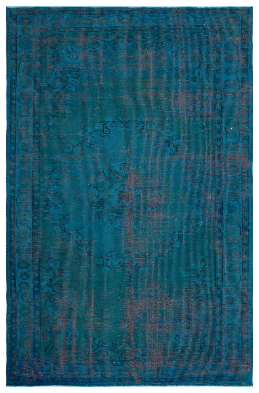 Bordo Kırmızı Bohem Eskitme Yün Halı 180x274