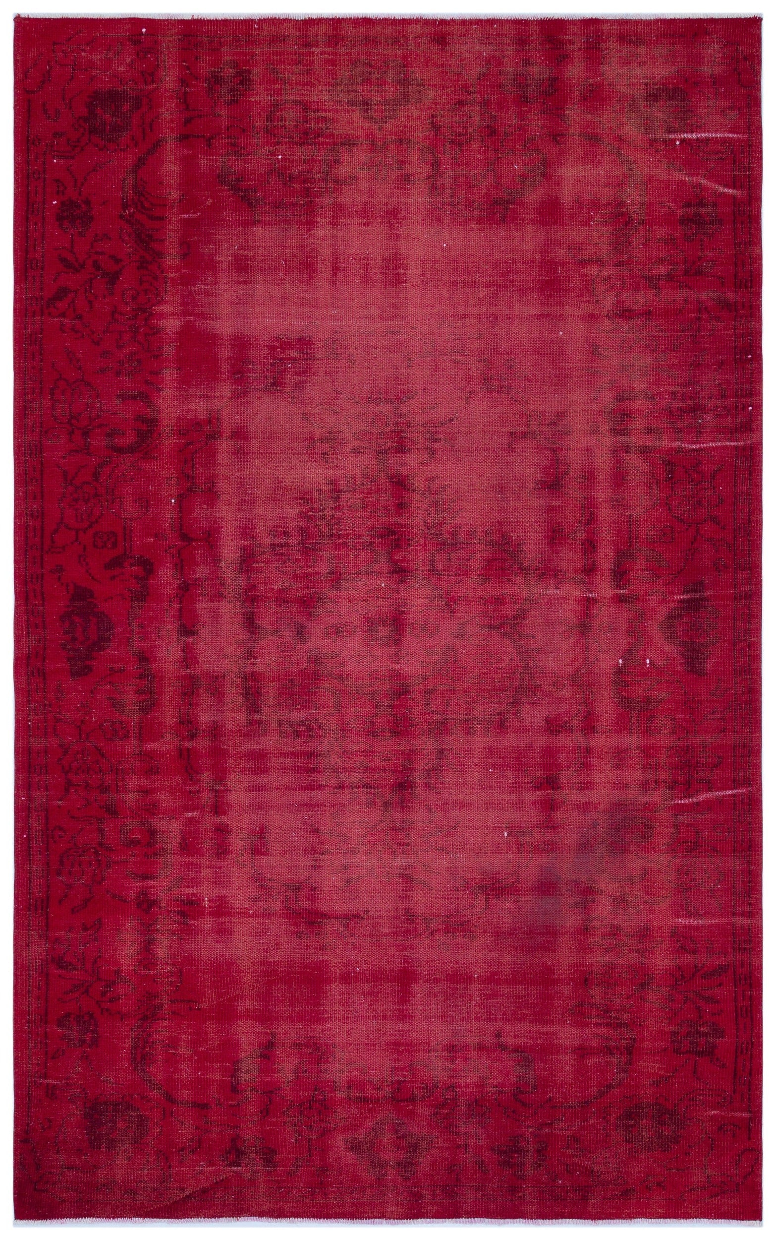 Atina Kırmızı Eskitme Yün El Dokuma Halısı 178 x 275 Apex Unique