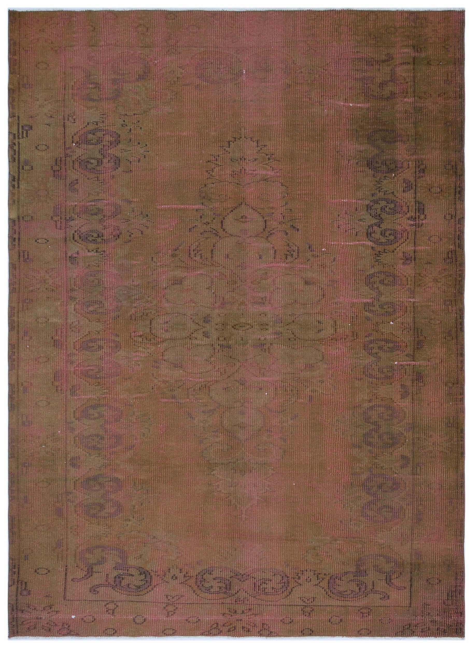 Atina Kahverengi Eskitme Yün El Dokuma Halısı 167 x 236 Apex Unique