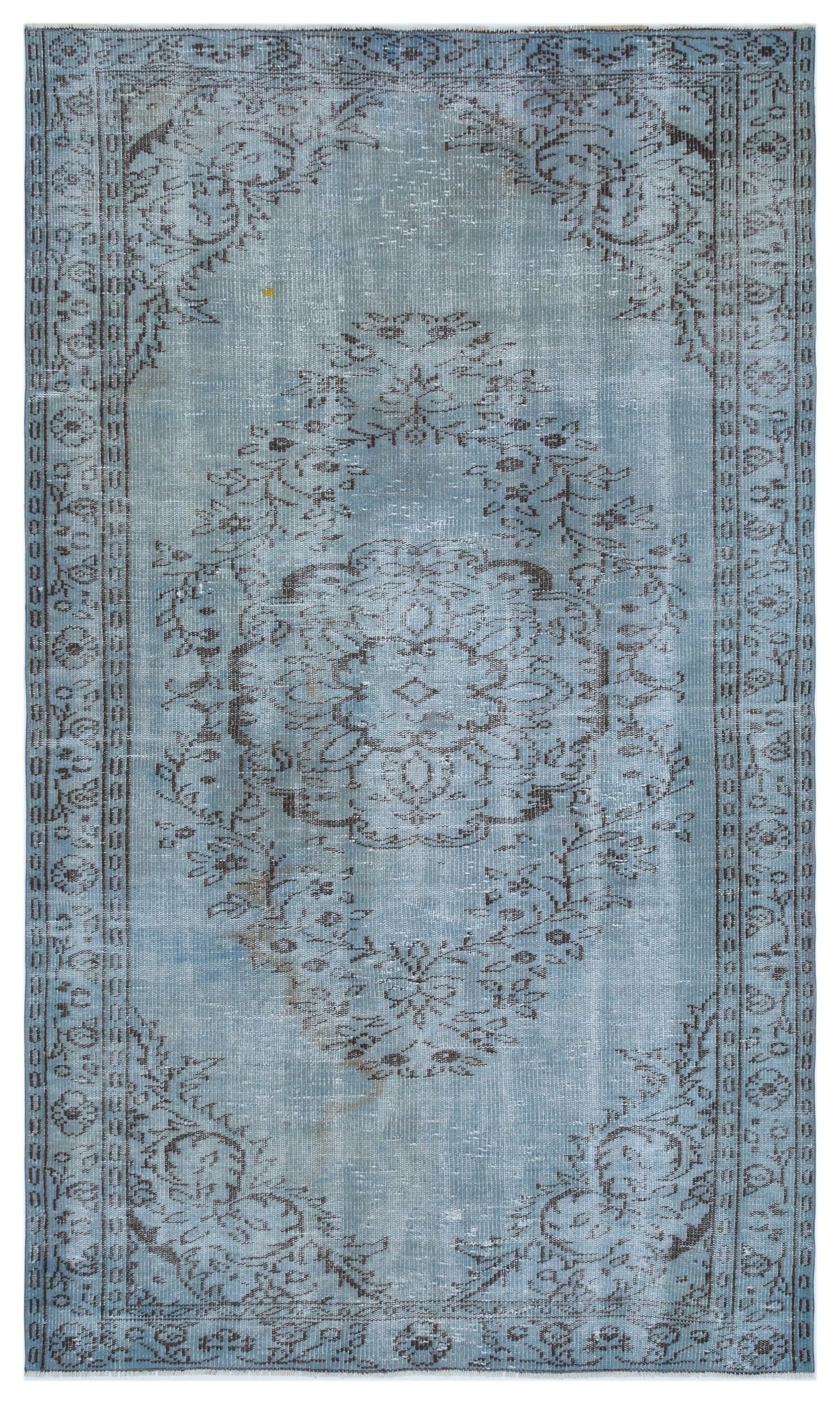 Atina Mavi Eskitme Yün El Dokuma Halısı 147 x 251 Apex Unique