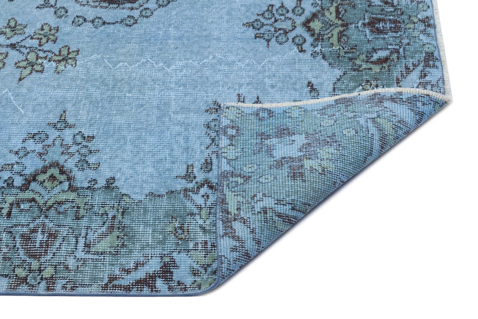 Atina Mavi Eskitme Yün El Dokuma Halısı 165 x 279 Apex Unique