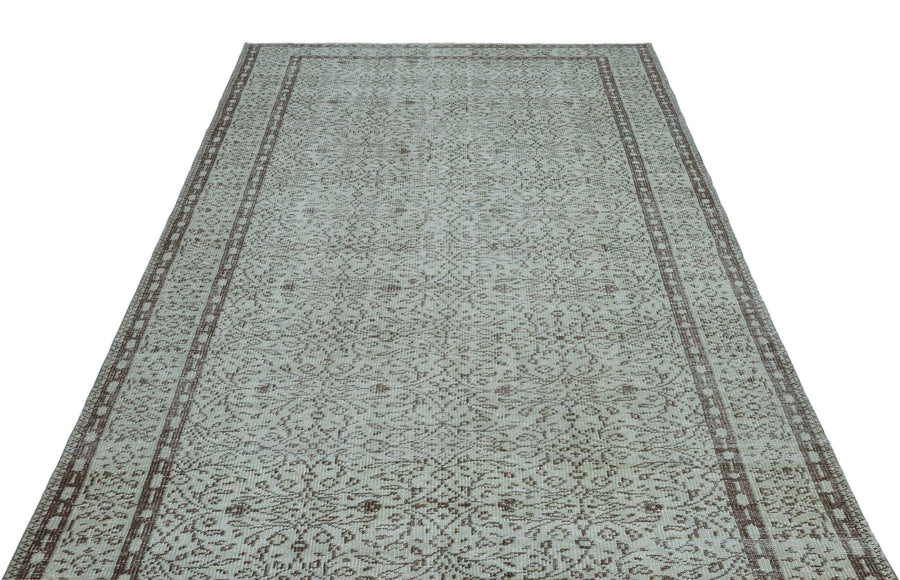 Gri Anadolu Eskitme Madalyonlu Yün Halı 173x275 - Özel Seri