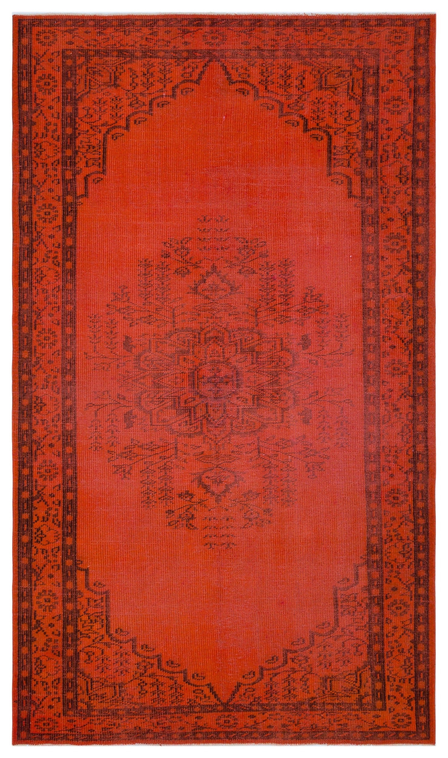 Atina Kırmızı Eskitme Yün El Dokuma Halısı 153 x 271 Apex Unique