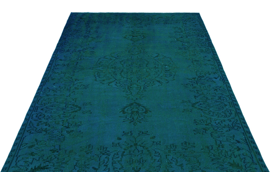 Lacivert Mavi Bohem Eskitme Yün Halı 161x240