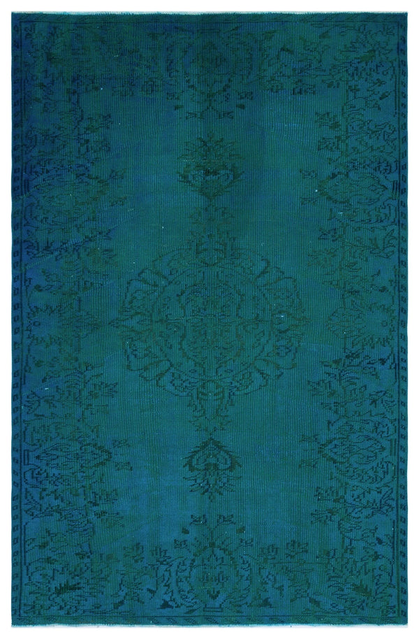 Lacivert Mavi Bohem Eskitme Yün Halı 161x240