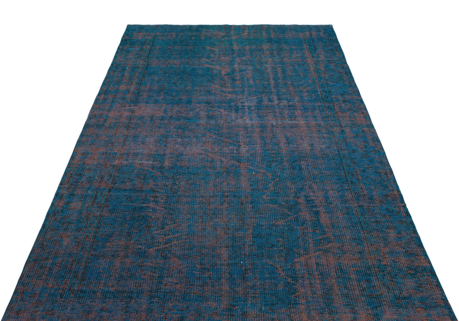 Mavi Anadolu Eskitme Geometrik Yün Halı 155x255 - Özel Seri