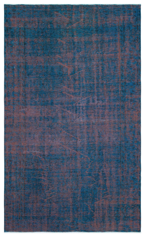 Mavi Anadolu Eskitme Geometrik Yün Halı 155x255 - Özel Seri