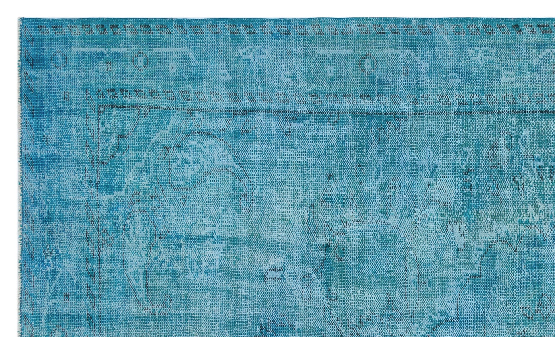 Atina Turkuaz Eskitme Yün El Dokuma Halısı 163 x 272 Apex Unique
