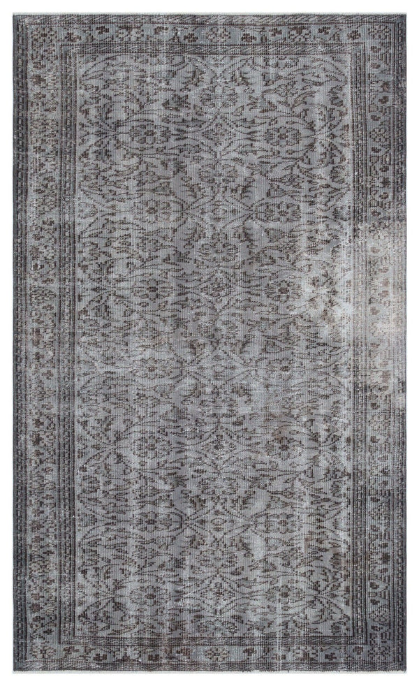Gri Anadolu Çiçekli Yün Halı 142x236 - Özel Seri