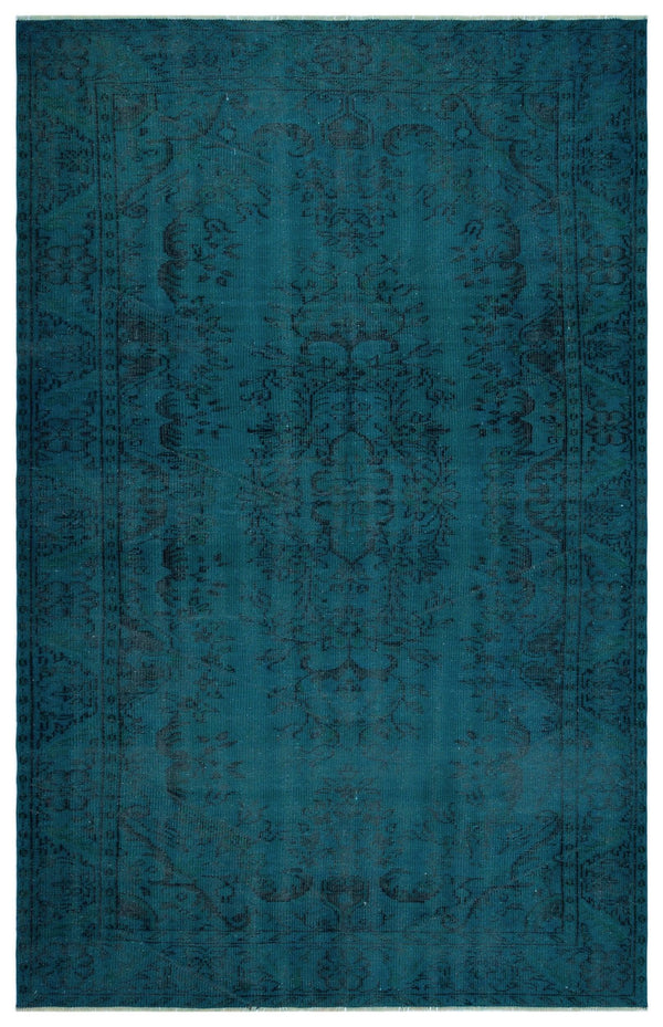 Lacivert Mavi Bohem Eskitme Yün Halı 182x281