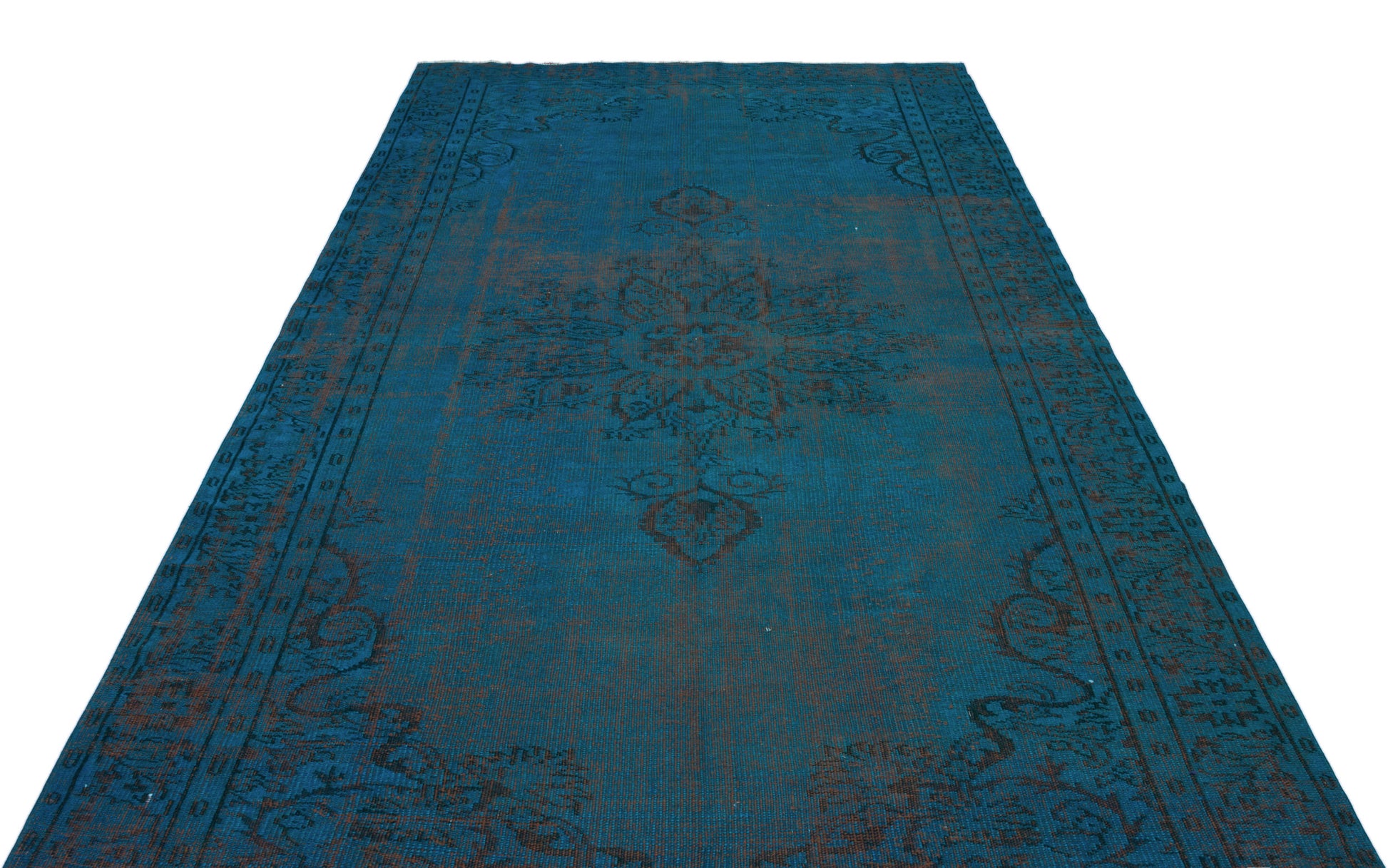 Atina Turkuaz Eskitme Yün El Dokuma Halısı 192 x 310 Apex Unique