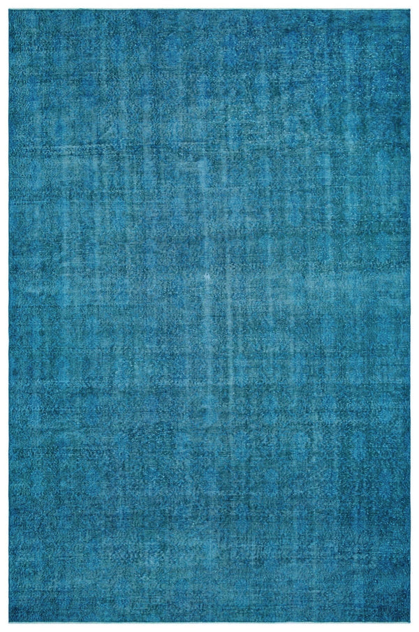 Mavi Siyah Bohem Eskitme Yün Halı 216x334