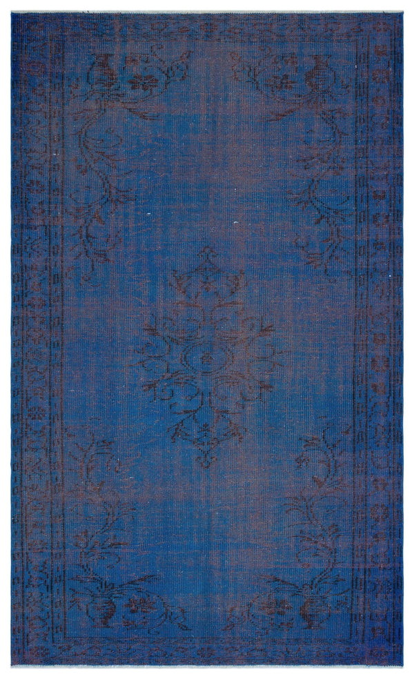 Mavi Anadolu Eskitme Geometrik Yün Halı 170x283 - Özel Seri