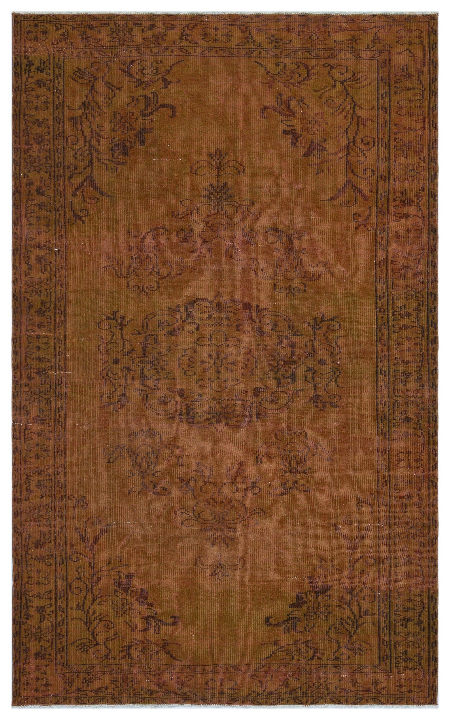 Atina Kahverengi Eskitme Yün El Dokuma Halısı 172 x 267 Apex Unique