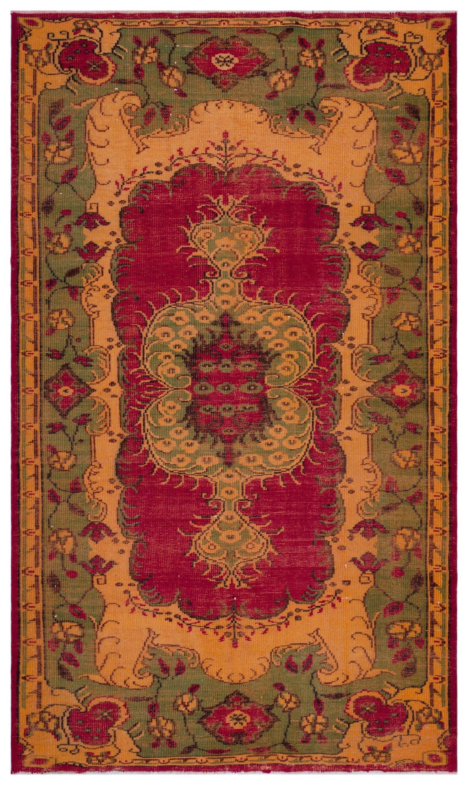 Atina Krem Eskitme Yün El Dokuma Halısı 189 x 320 Apex Unique