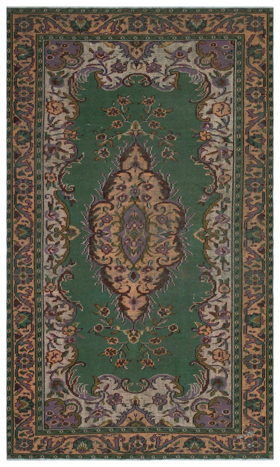 Yeşil Anadolu Klasik Madalyonlu Yün Halı 183x309 - Özel Seri