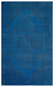 Atina Mavi Eskitme Yün El Dokuma Halısı 177 x 289 Apex Unique