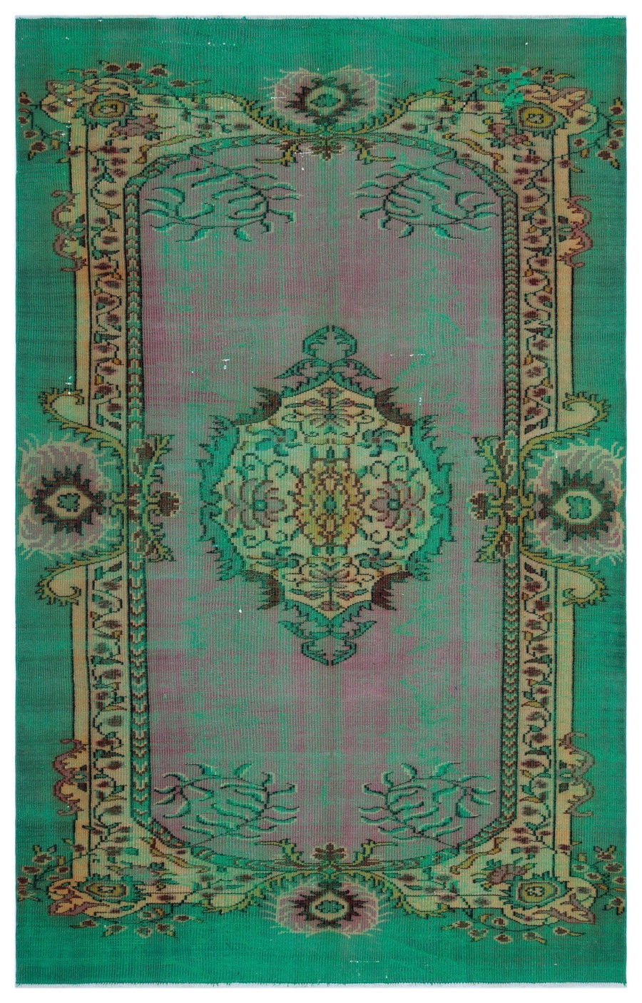 Yeşil Anadolu Klasik Madalyonlu Yün Halı 175x283 - Özel Seri