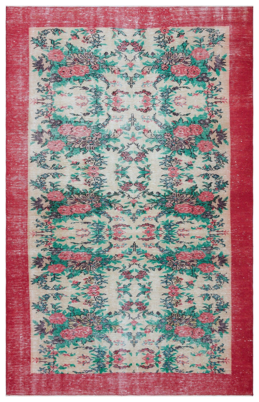 Krem Isparta Eskitme Klasik Yün Halı 176x277 - Özel Seri