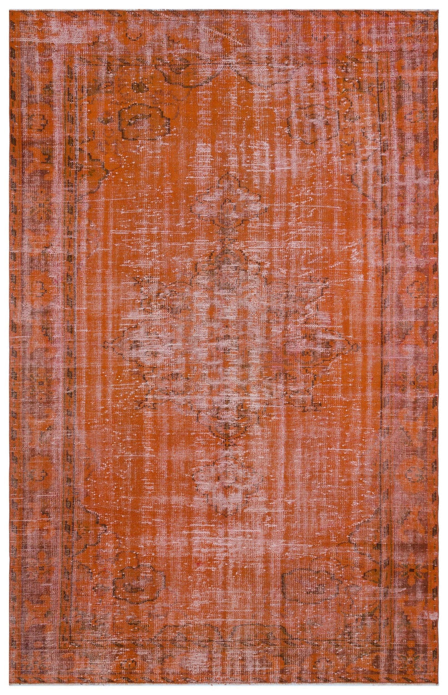 Turuncu Bohem Eskitme Yün Halı 191x302