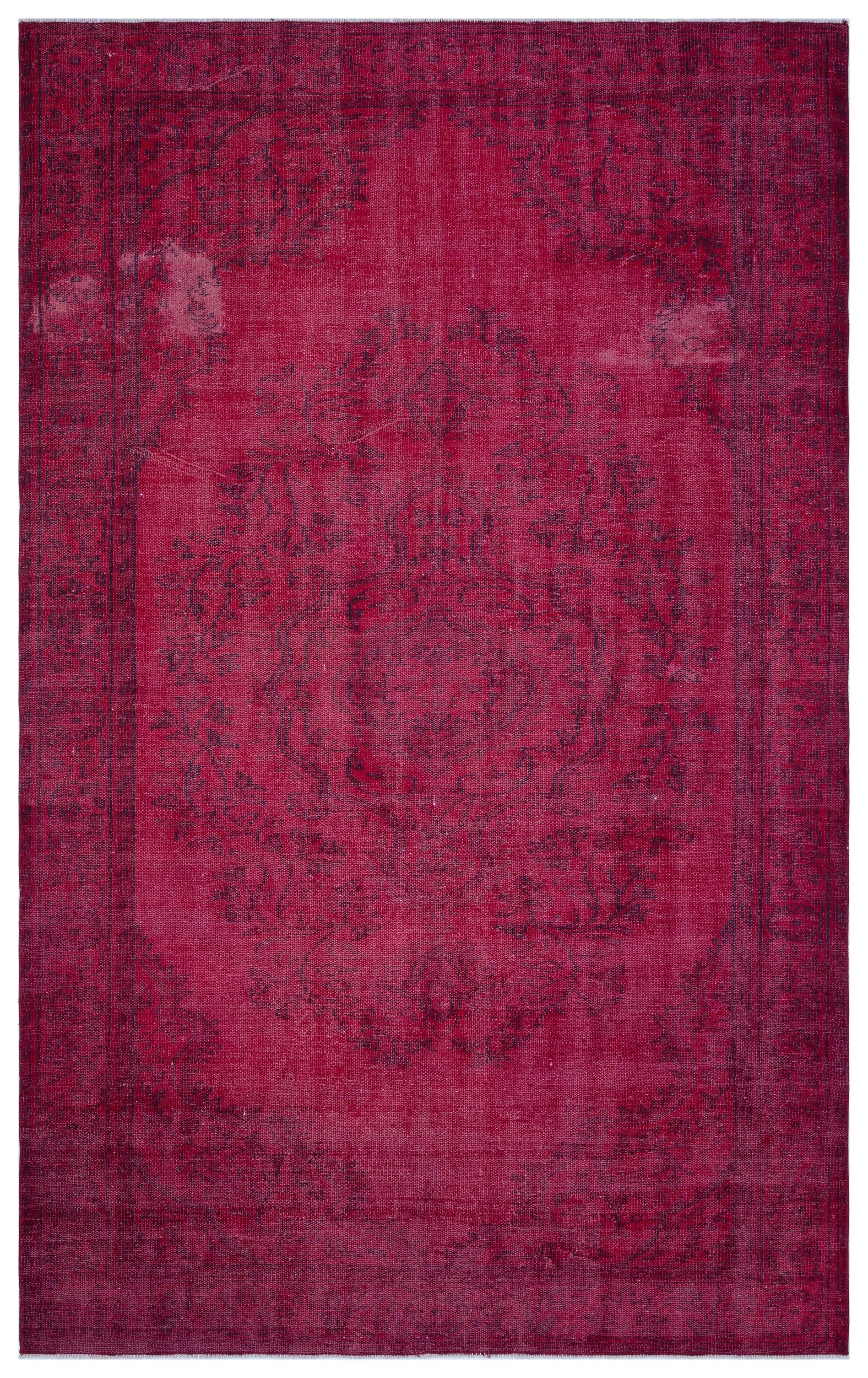 Atina Pembe Eskitme Yün El Dokuma Halısı 182 x 290 Apex Unique