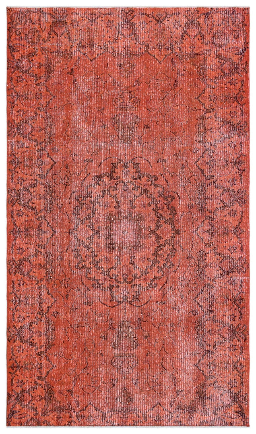Turuncu Bohem Eskitme Yün Halı 153x264