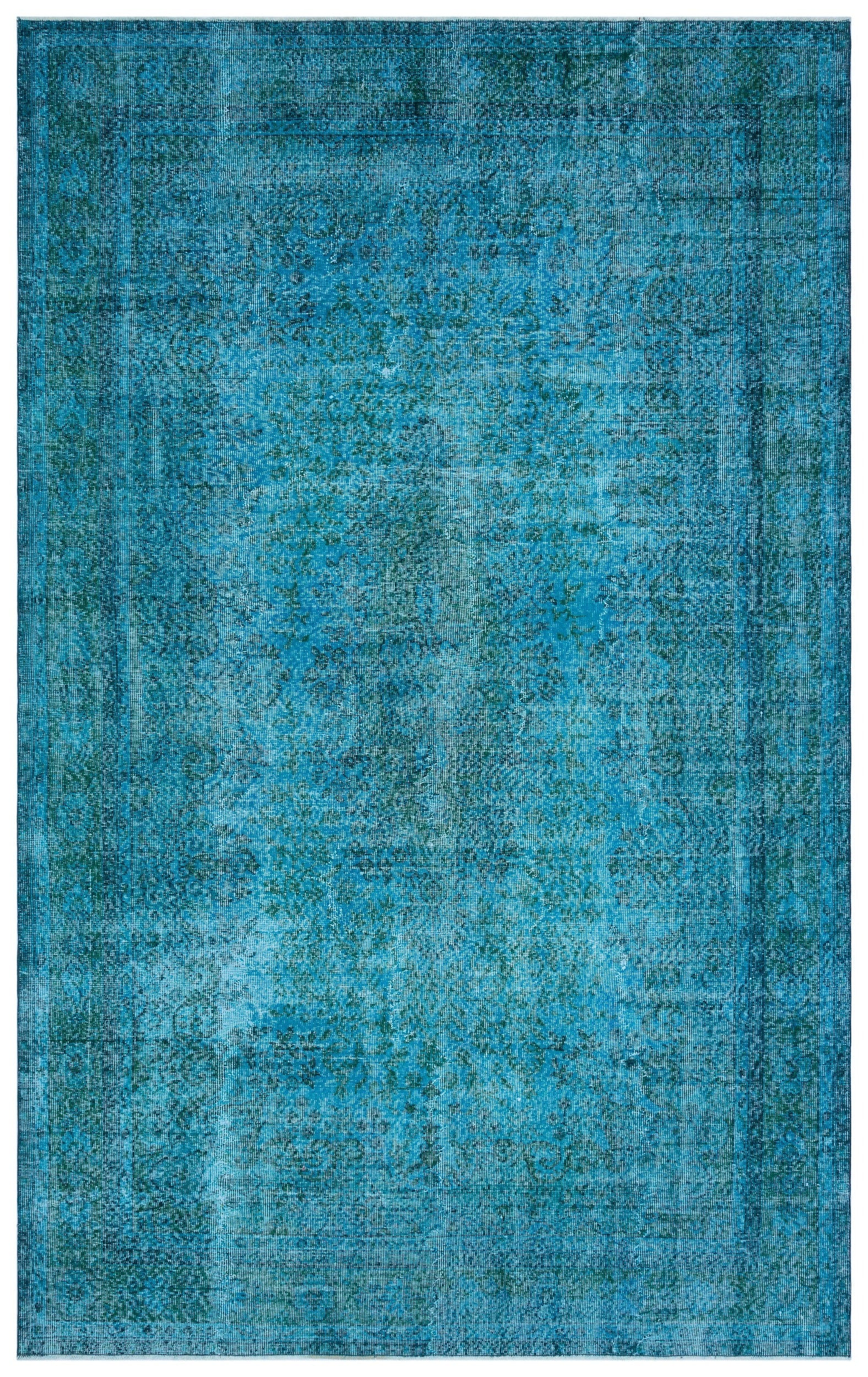 Atina Turkuaz Eskitme Yün El Dokuma Halısı 202 x 320 Apex Unique