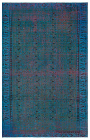 Atina Mavi Eskitme Yün El Dokuma Halısı 169 x 260 Apex Unique