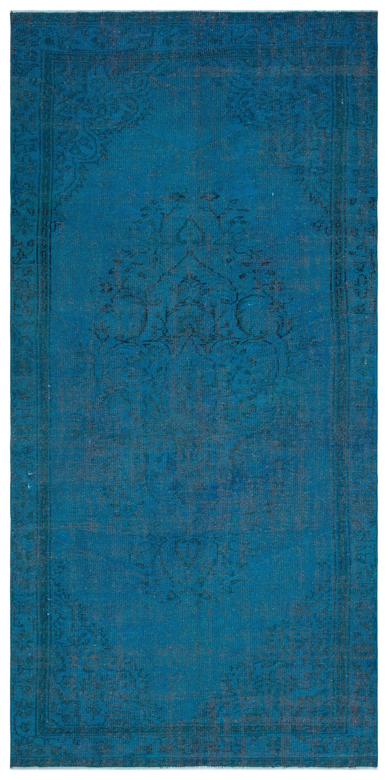 Atina Turkuaz Eskitme Yün El Dokuma Halısı 146 x 297 Apex Unique