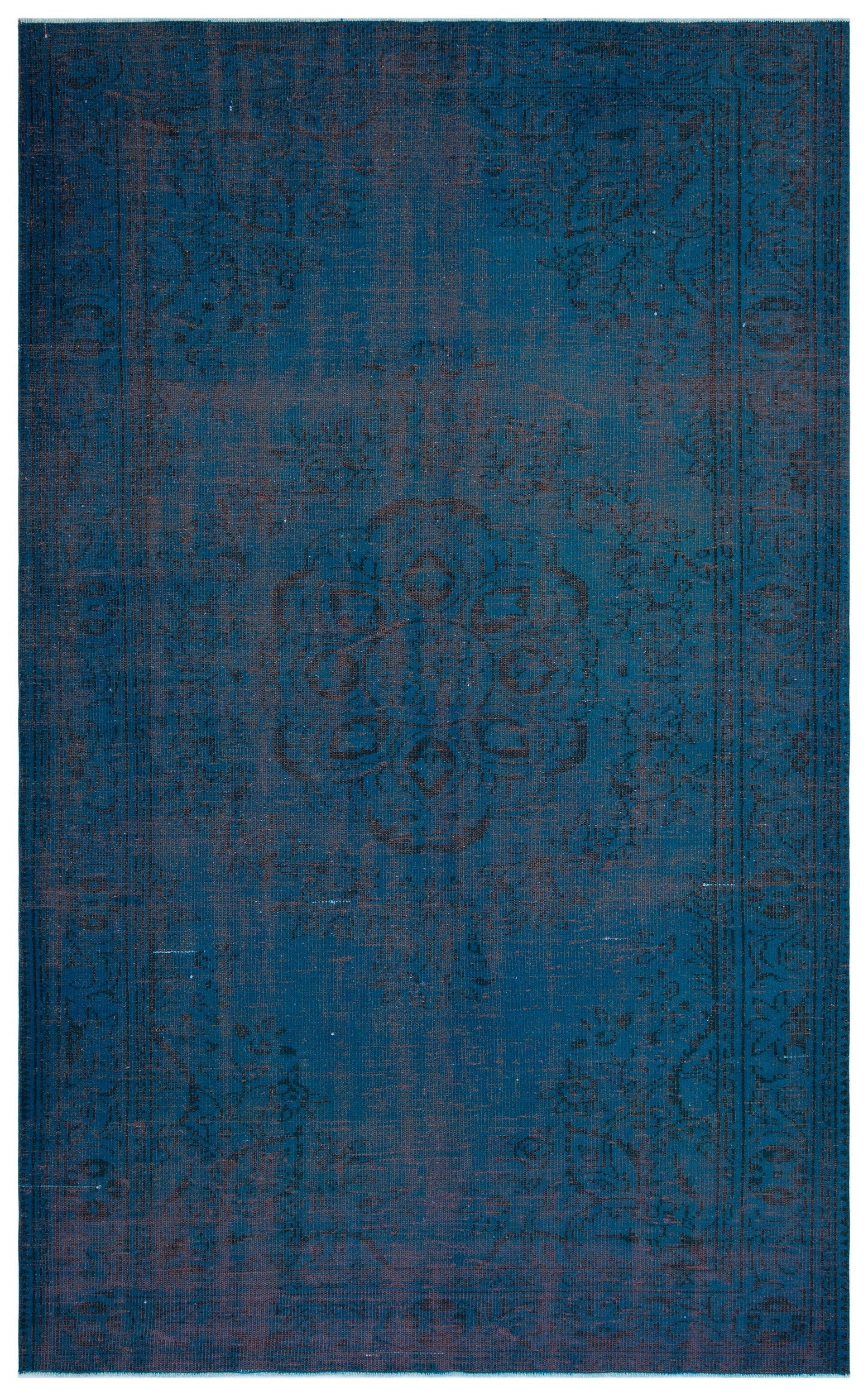 Atina Turkuaz Eskitme Yün El Dokuma Halısı 183 x 300 Apex Unique