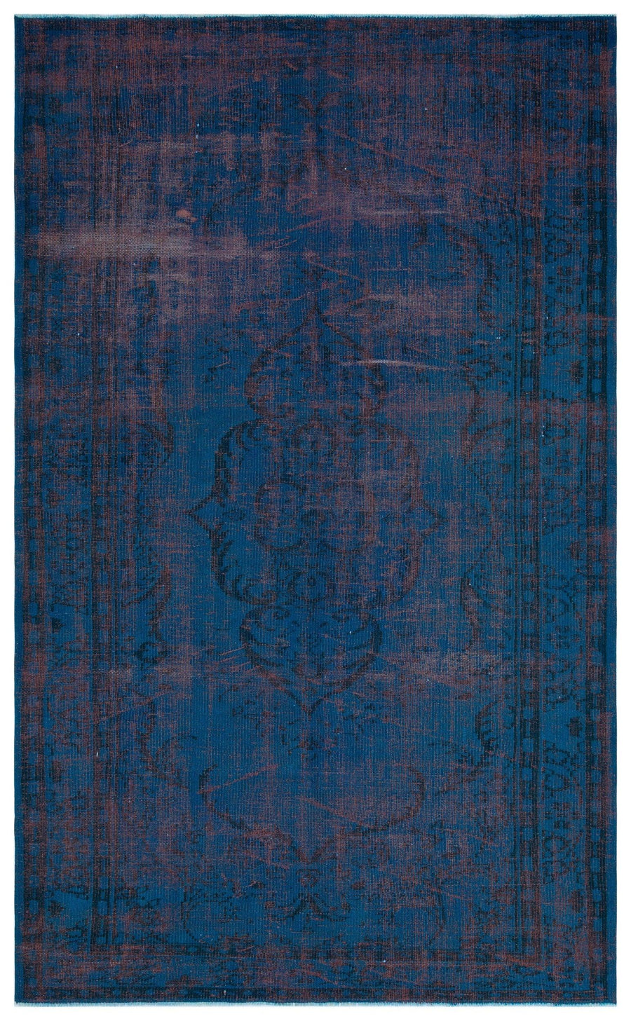 Bordo Lacivert Bohem Eskitme Yün Halı 169x281