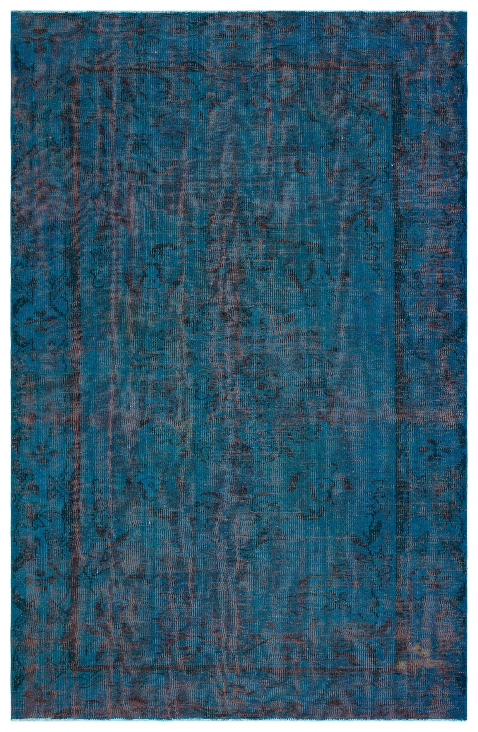 Atina Turkuaz Eskitme Yün El Dokuma Halısı 173 x 266 Apex Unique