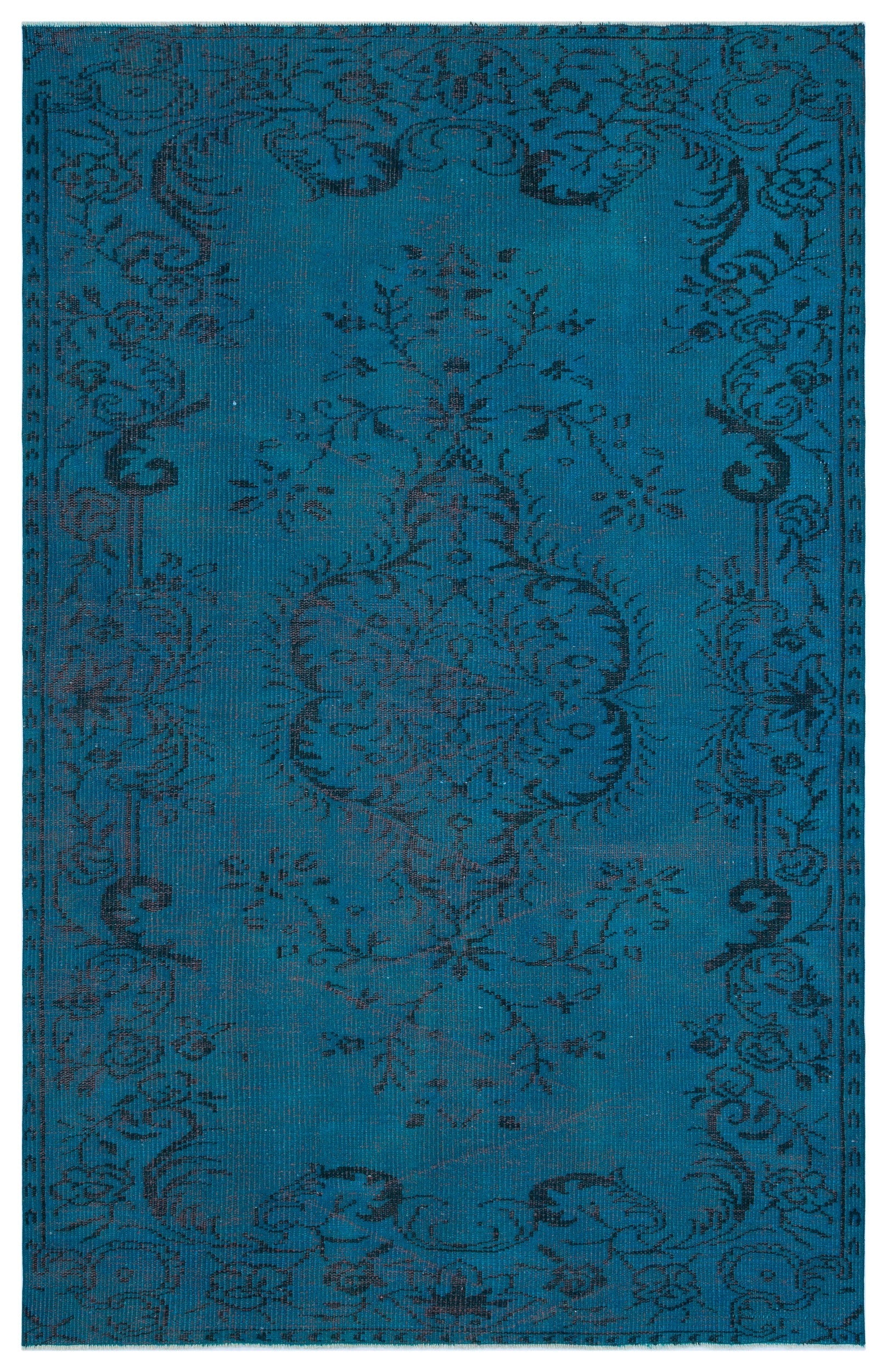 Atina Turkuaz Eskitme Yün El Dokuma Halısı 154 x 243 Apex Unique