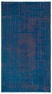 Atina Mavi Eskitme Yün El Dokuma Halısı 143 x 257 Apex Unique