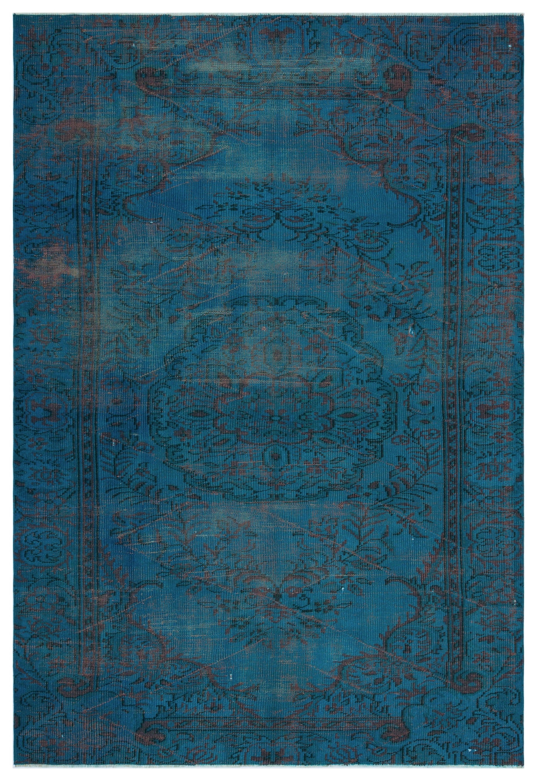 Atina Turkuaz Eskitme Yün El Dokuma Halısı 158 x 235 Apex Unique