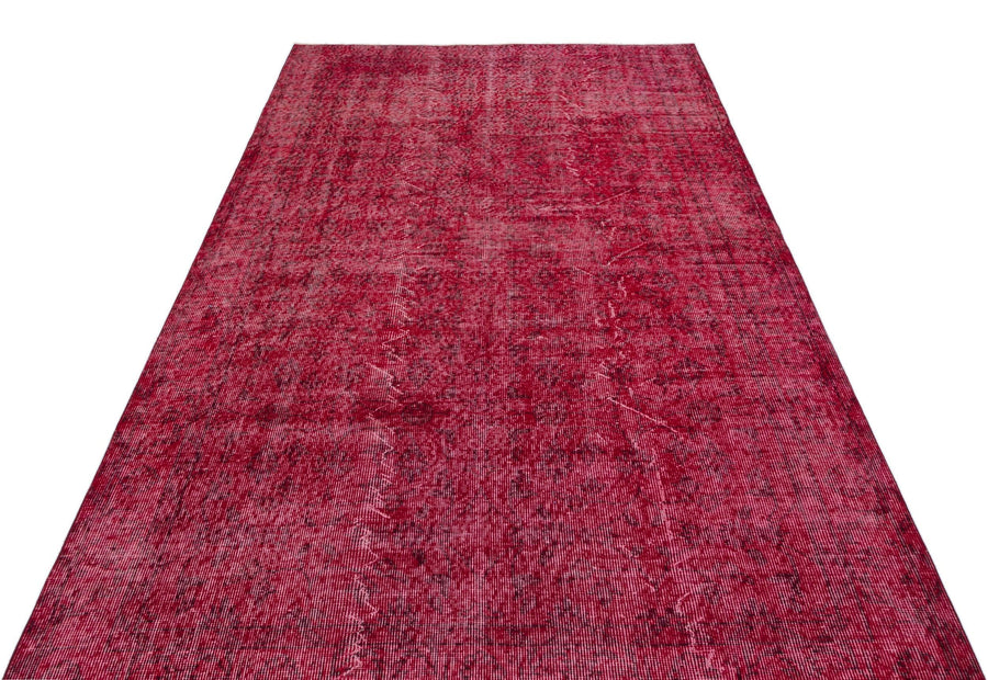 Kırmızı Anadolu Eskitme Madalyonlu Yün Halı 153x255 - Özel Seri