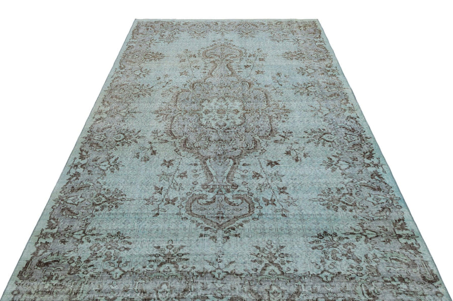 Mavi Anadolu Eskitme Geometrik Yün Halı 165x280 - Özel Seri