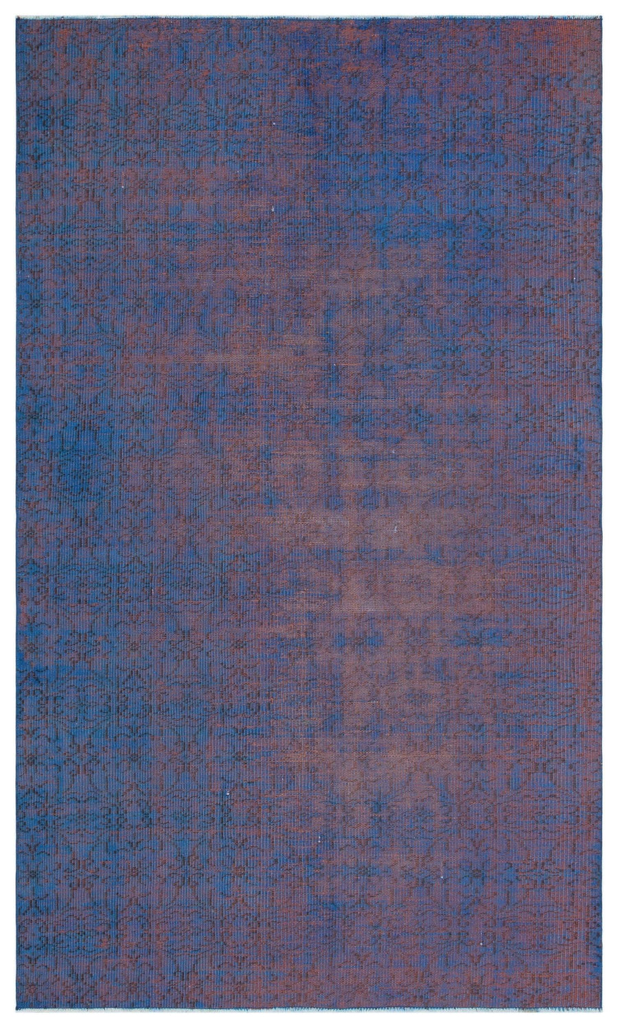 Blue and Brown Abstract Flatweave Kilim Rug 147x254 cm (4'10" x 8'4") – in the hallway