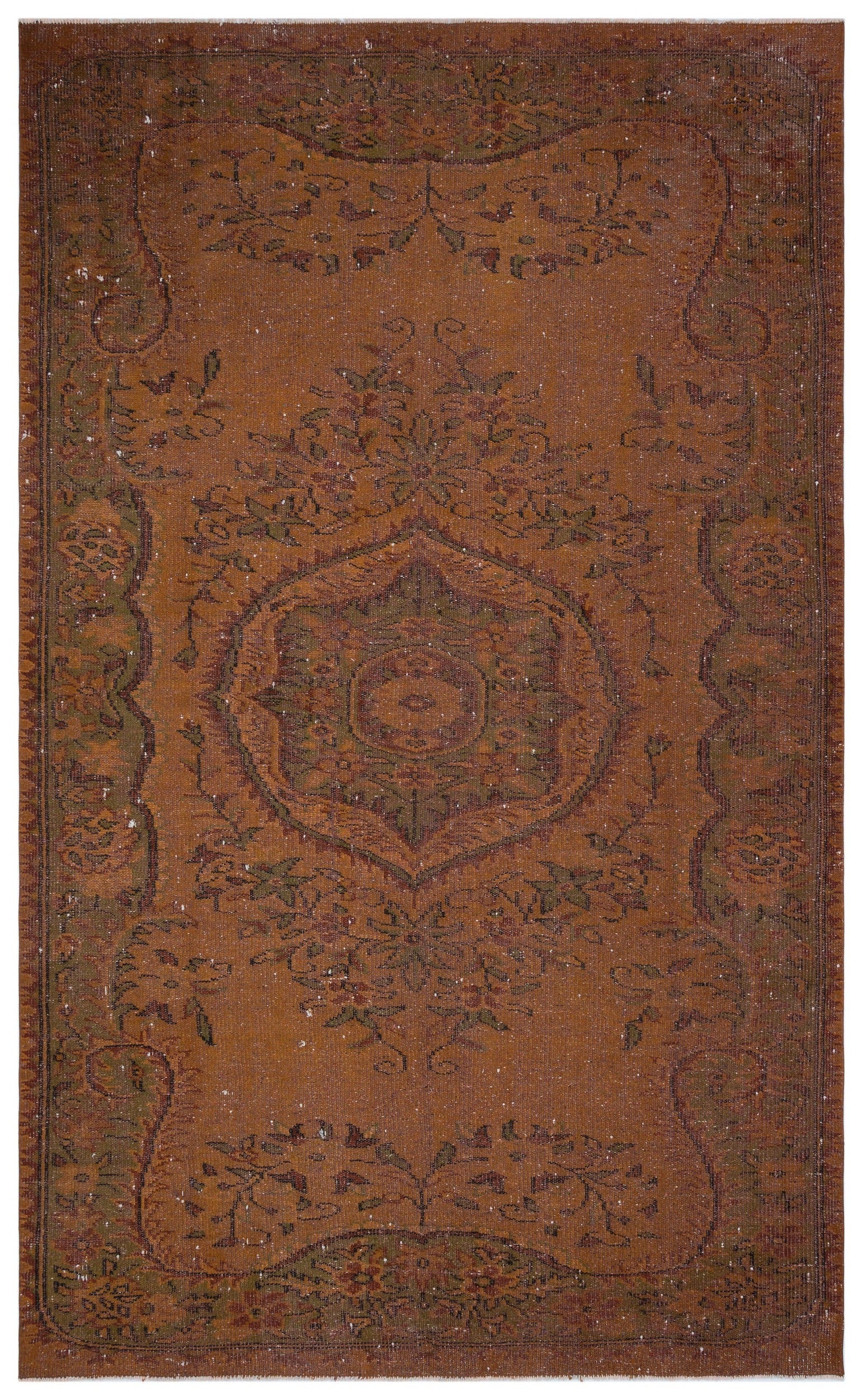 Atina Kahverengi Eskitme Yün El Dokuma Halısı 182 x 297 Apex Unique