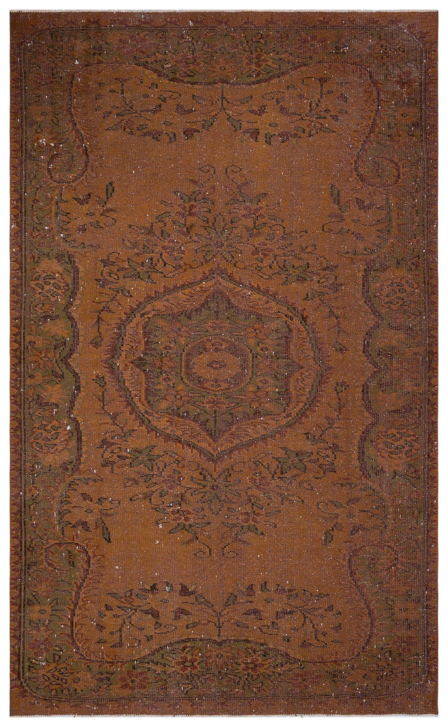 Red & Brown Medallion Vintage Turkish Rug 182x297 cm (6' x 9'9") – in the hallway