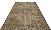 Tappeto beige tessuto a mano in lana, invecchiato, con medaglioni, 187x290 cm