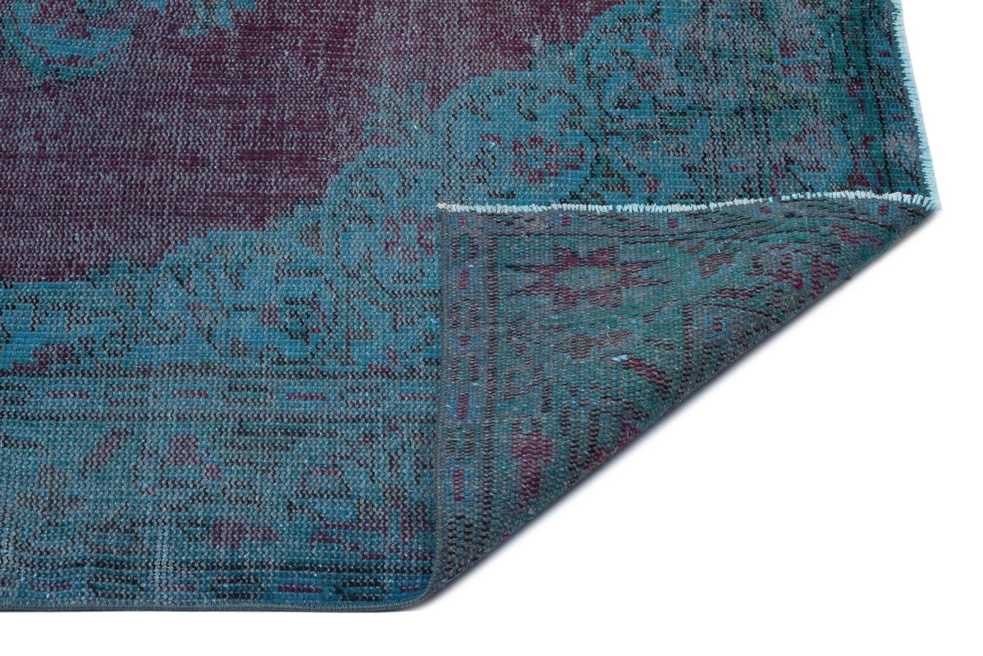 Mavi Anadolu Eskitme Madalyonlu Yün Halı 168x295 - Özel Seri