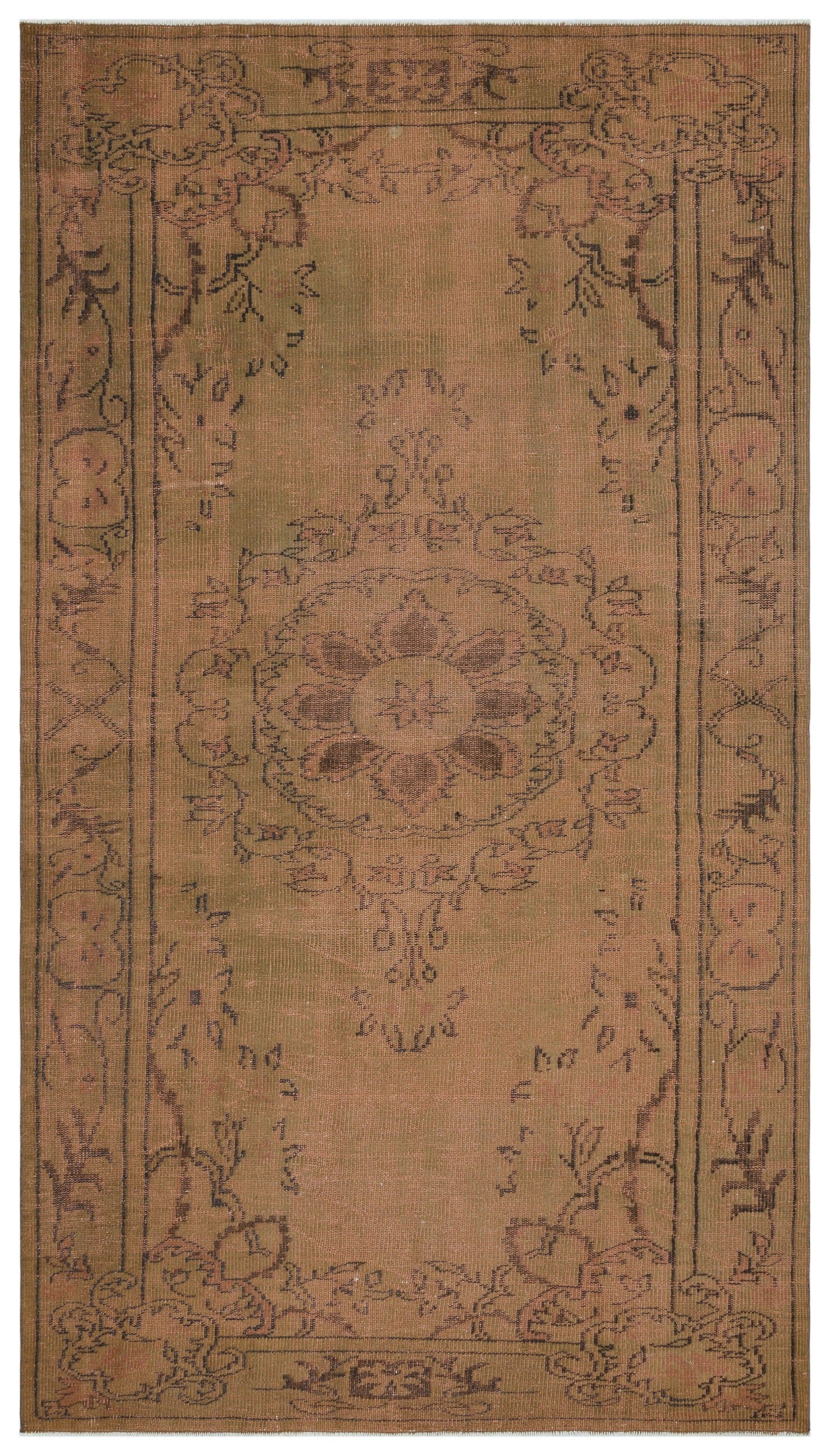 Atina Kahverengi Eskitme Yün El Dokuma Halısı 164 x 294 Apex Unique