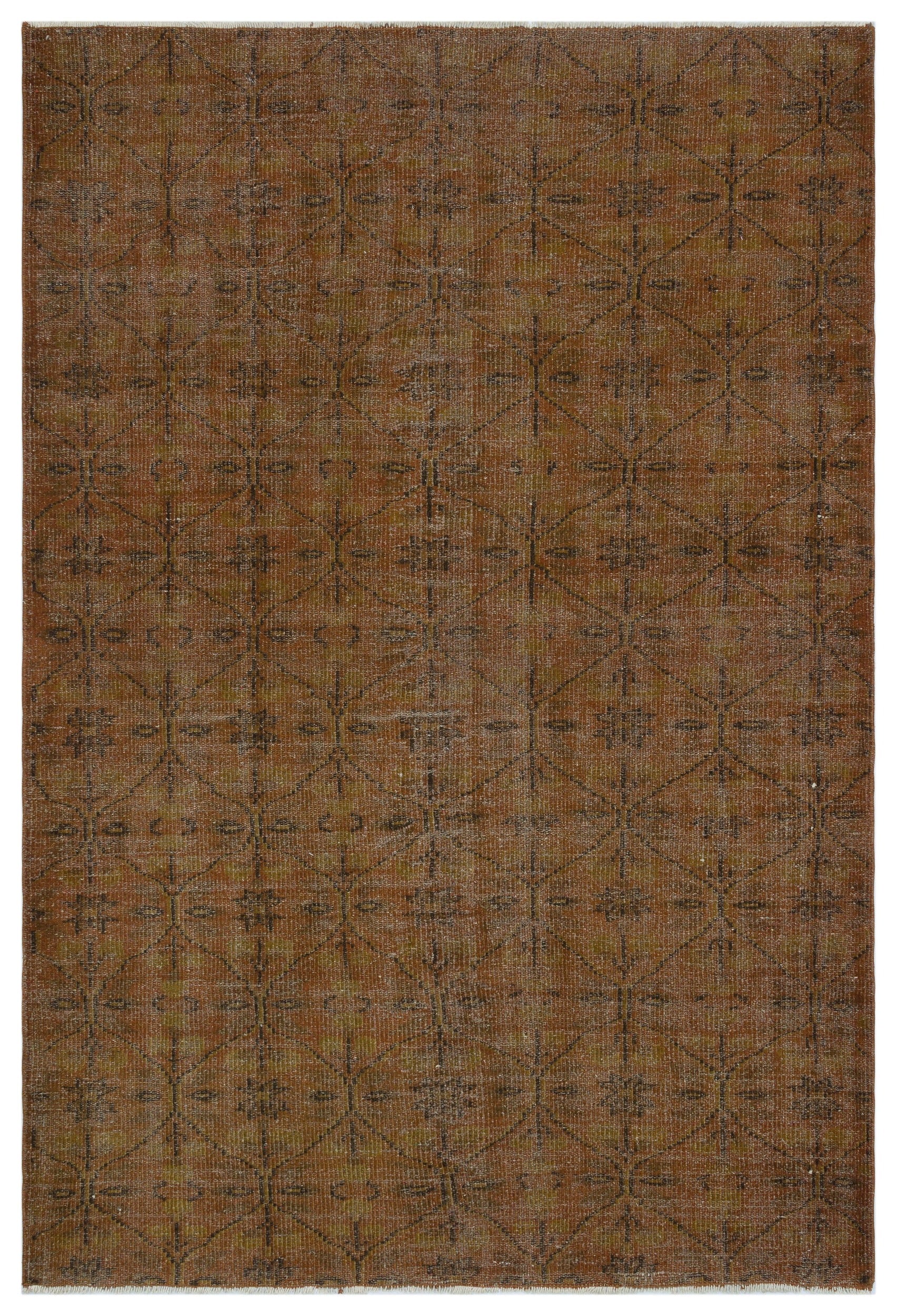 Atina Kahverengi Eskitme Yün El Dokuma Halısı 160 x 239 Apex Unique