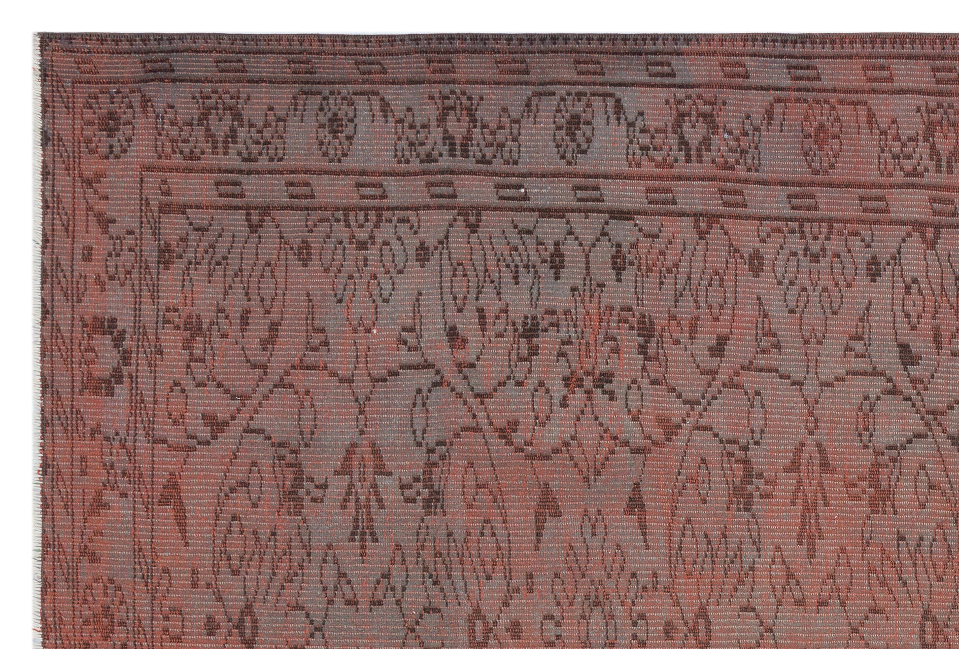 Atina Pembe Eskitme Yün El Dokuma Halısı 153 x 228 Apex Unique