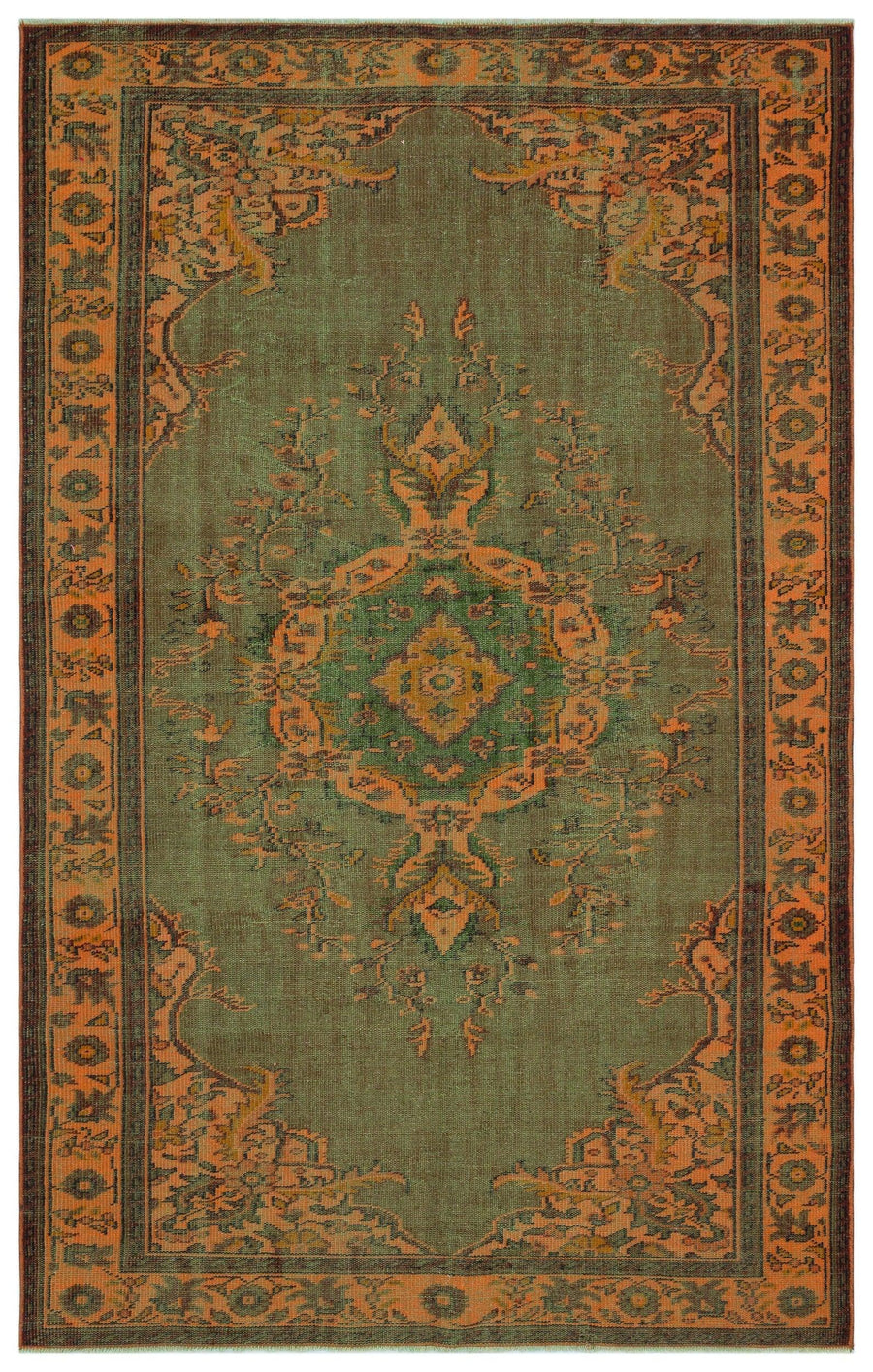 Yeşil Salon Halısı Düz Dokulu Yün 176x284 cm 28231 – Koridor kullanımı