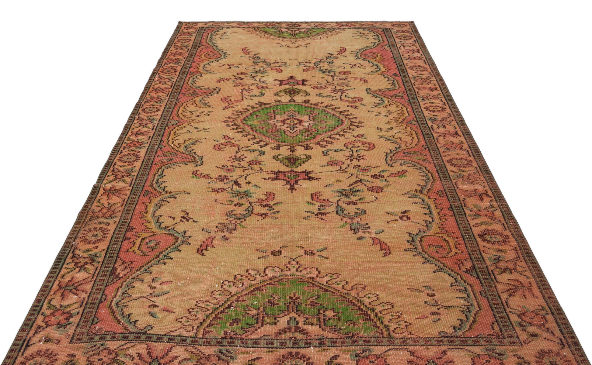 Atina Krem Eskitme Yün El Dokuma Halısı 181 x 291 Apex Unique