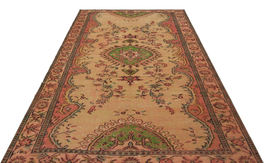 Krem Anadolu Eskitme Geometrik Yün Halı 181x291 - Özel Seri