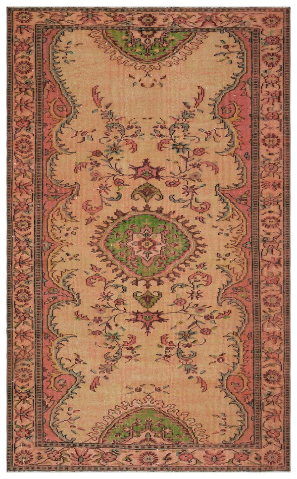 Krem Anadolu Eskitme Geometrik Yün Halı 181x291 - Özel Seri