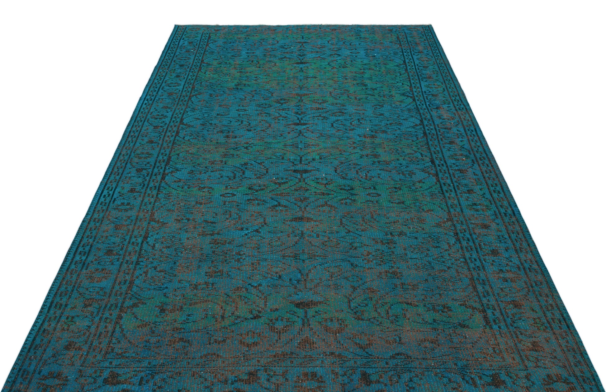 Atina Turkuaz Eskitme Yün El Dokuma Halısı 168 x 262 Apex Unique